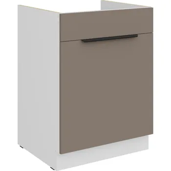 Kuchyňská skříňka 60 ZL 1S BB, Spodní kuchyňská zásuvková skříňka PREMIUM BOX, pod dřez Aria sandgrau /bílá