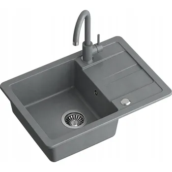 Granitový dřez Jednokomorový granitový dřez Quadron Clear Smart šedý