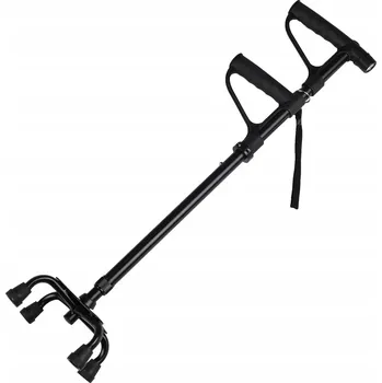 Rehabilitační Hůl Čtyřnohá Nastavitelná s Svítilnou