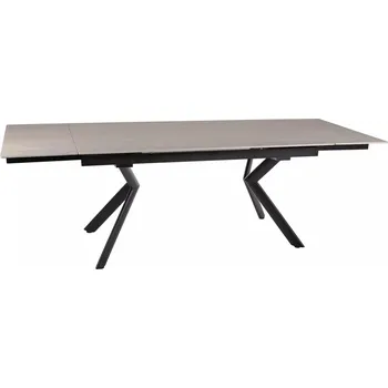 Jídelní stůl Jídelní rozkládací stůl Norton 160/240 cm keramika travertin/černý