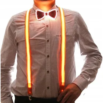 IP kamera Sada LED obojku a motýlka - Svítící komplet na párty, Silvestra, svatební hostina