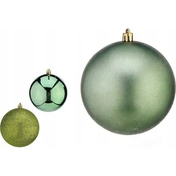 Vánoční dekorace Vánoční Baňky Krist+ 00805 Barva Zelená Plast Ø 10 cm 6 Kusů