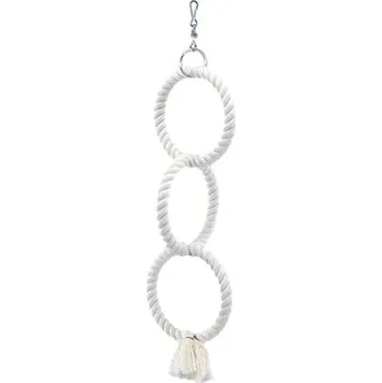 Hračka pro ptáka Nobby bavlněné 3 kruhy pro papoušky 48cm