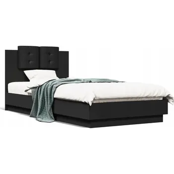 Postel Černý Rám postele s čelem, 204,5 x 102 x 84 cm