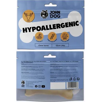 Pamlsek pro psa John Dog Žvýkací kost s jelenem pro psy HYPOALERGENNÍ 12 cm