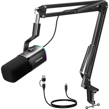 Mikrofon MAONO PD100Xs - dynamický RGB USB/XLR mikrofon s ramenem - černá (PC/PS4/PS5)