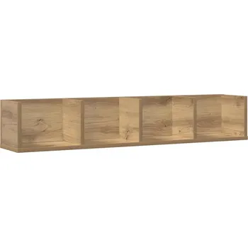 police Nástěnná police dub artisan 100 x 18 x 18 cm na CD/DVD, 4 přihrádky
