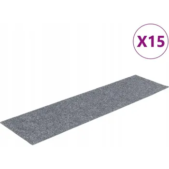 Rohožka Světle šedá schodišťová rohož 76 x 20 cm, 15 kusů, antistatický polypropylen