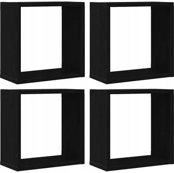 police Závěsné police "Kostka" černý dub 30 x 15 x 30 cm 4 ks