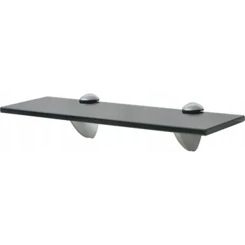 police Závěsná nástěnná police černá 30 x 10 cm, tvrzené sklo 8 mm