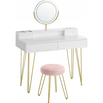 Toaletní stolek Toaletní Stolek Songmics bílý matný 100 x 134,5 x 40 cm