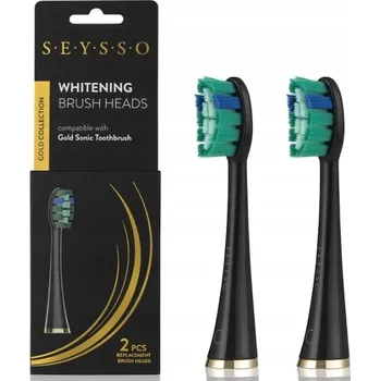 Elektrický zubní kartáček Náhradní Hlavice k sonickému zubnímu kartáčku SEYSSO GOLD Whitening Black, černé, 2 ks