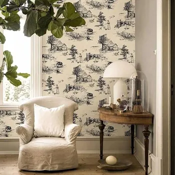 Tapeta Tapeta Samolepicí Vodotěsná na zeď 40 x 150 cm v čínském stylu Černá