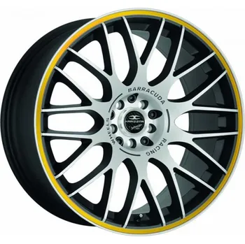 Alu kolo BARRACUDA Alu Kola Barracuda Karizzma 7.5x17 4x100 ET35 Mattblack-Polished / Color Trim Gelb 73.1