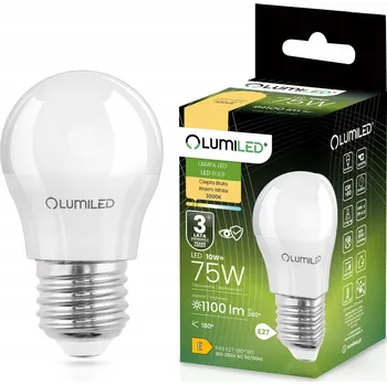 Žárovka LED žárovka E27 Kulka 10W (odpovídá 75W) 1100lm 3000K Teplá bílá CCD 180° LUMILED