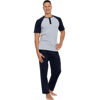 Pánské pyžamo Pánské pyžamo krátký rukáv dlouhé kalhoty Moraj 3XL