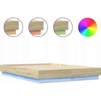 Postel Rám postele s LED osvětlením, dub sonoma, 193x123x23 cm