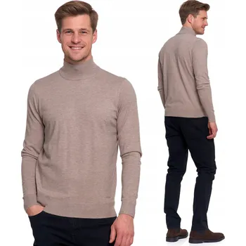Pánský svetr ELEGANTNÍ PÁNSKÝ SVETR S POLOVIČNÍM ROLÁKEM KLASICKÝ HLADKÝ MÓDNÍ SLIM FIT MORAJ XXL