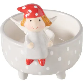 Svícen SVÍCEN NA JEDNU SVÍČKU MOTIV ANDĚLÍČKA ŠEDÝ NA ČAJOVOU SVÍČKU RUČNĚ VYROBENÝ