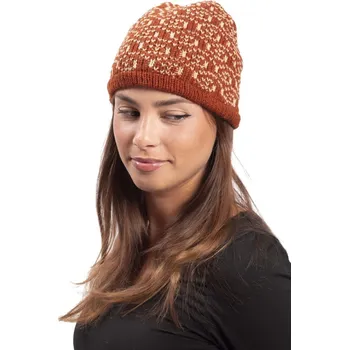 Čepice Vlněná čepice se vzorem SPIRAL hnědá