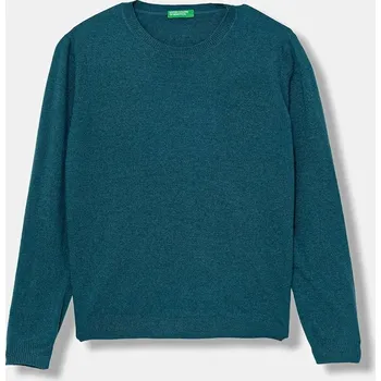 Dívčí svetr Dětský svetr s příměsí vlny United Colors of Benetton 106WC108R.G.seasonal tyrkysová 69X, vel. 170