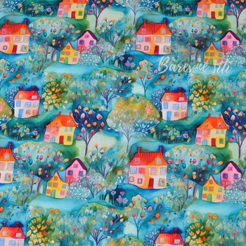 Úplet Rozkvetlá vesnička 2 tmavá (E) (Top kvalitní úplet Bella digitisk)