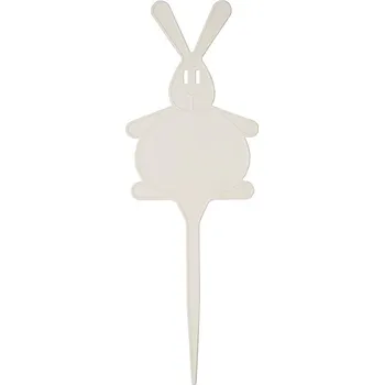 Plastia Štítky zapichovací ZAJÍC slonová kost