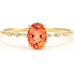 Stříbrný zlacený prsten s Rose gold zirkonem Evelyn - 52