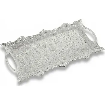 Obdélníkový děrovaný podnos s uchyty 33 × 16 cm