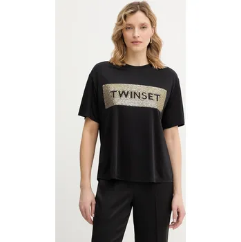 Pánské tričko Tričko Twinset 261LB2SAA černá 99X, vel. L