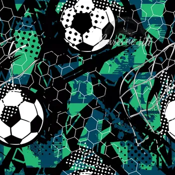 Úplet, Fotbalové míče na zelenočerné (E) (Top kvalitní úplet Bella digitisk)