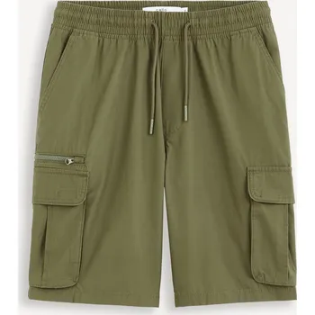 Pánské oblečení Celio Plátěné kraťasy Fostopbm 1129173 Khaki M