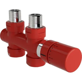 Ventil Zehnder Armatura Zehnder přímá 1/2", pro regulační hlavici vlevo/vpravo, s termostatickou hlavicí Design Line, Set O, barevná, Z-839409 Z-839409