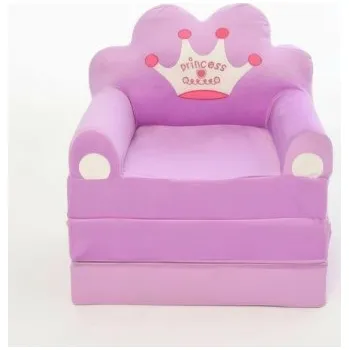 Křeslo HafoToys Plyšové křeslo 2v1 Princess fialové 120 cm