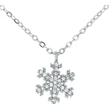 Náhrdelník Stříbrný náhrdelník sněhová vločka