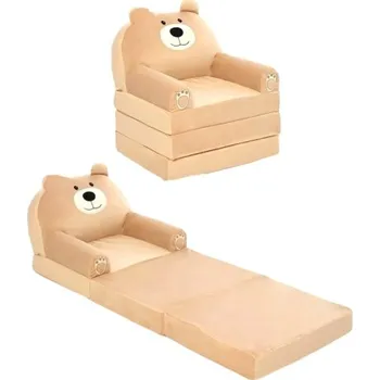 Křeslo HafoToys Plyšové křeslo 2v1 Medvídek 120 cm