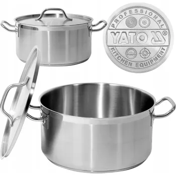 Hrnec YATO GASTRO NÍZKÝ HRNEC S POKLICÍ NEREZOVÁ OCEL 32X16CM 12,9L YG-00043