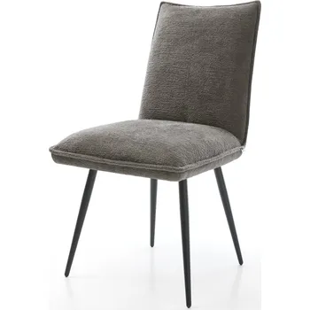 Jídelní židle DELIFE Jídelní židle Lelio-Flex bouclé měkký tmavě béžová 4 nohy zúžené černá taštičkové pružiny