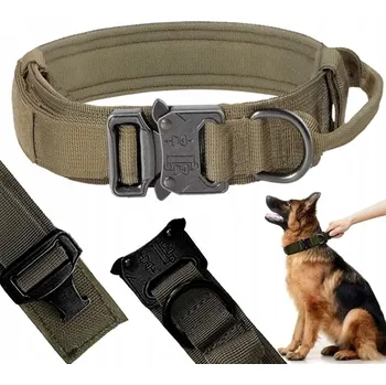 Obojek pro psa PROFESIONÁLNÍ TAKTICKÝ OBOJEK PRO PSA, KOVOVÁ SPONA, PEVNÝ NYLON, 39-50 CM, VELIKOST L