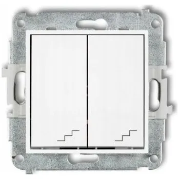 vypínač KARLIK MINI Dvojitý schodišťový přepínač bílý matný