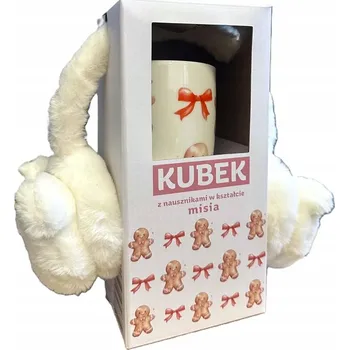 Keramický hrnek s perníčky a sluchátky ve tvaru medvídka - sada