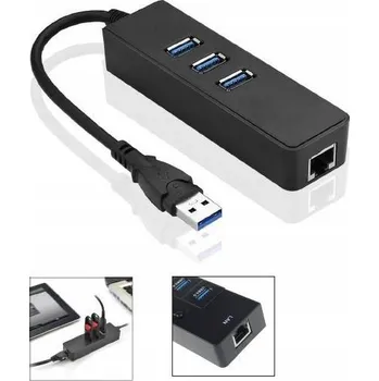 USB hub MicroConnect USB 3.0 rozbočovač - 3x USB 3.0 / RJ45