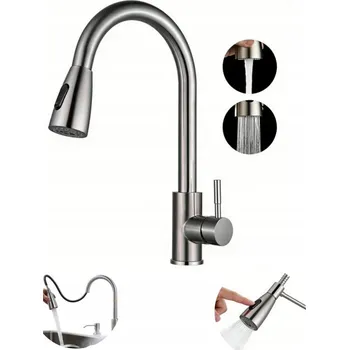 Vodovodní baterie Kuchyňská baterie stojánková Umnuou Premium stříbrná