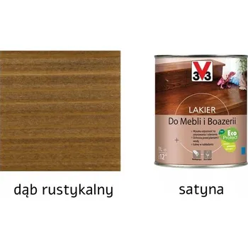 Lak na dřevo V33 Lak na nábytek a obložení Dąb Rustykalny (Dub Rustikální) 1L