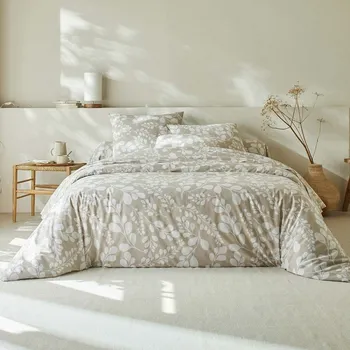 Povlečení Blancheporte Dvoubarevné povlečení Chloé s potiskem listů, bavlna Velikost: klasické prostěradlo 180x290 cm