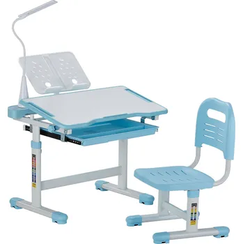 Dětský stůl Vevor Dětský stůl a židle s lampou, nastavitelná výška, sklon 0–40°