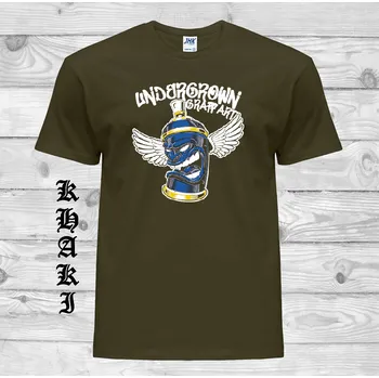 Pánské tričko levne-bavlnene-vtipne-tricko-potisk-sprej-graffiti Barva: Khaki, velikost: S