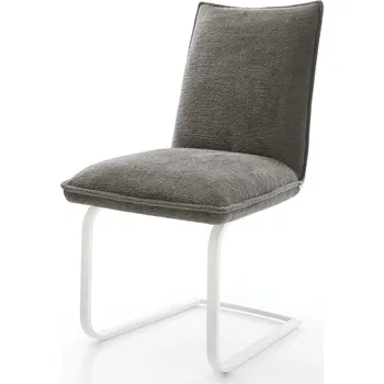 Jídelní židle DELIFE Jídelní židle Lelio-Flex bouclé Měkký tmavě béžová konzolová podnož plochý bílá taštičkové pružiny