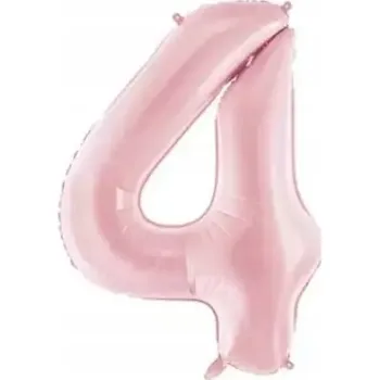 Balónek Fóliový balónek "Číslice 4", růžový matný, PartyDeco, 86 cm (34"), DGT