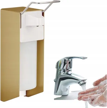 Ruční nástěnný dávkovač mýdla Relaxdays 500 ml, zlatý